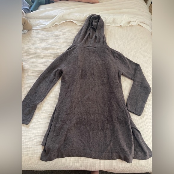 Barefoot Dreams Cozy Chic Lite Hooded Cardigan charcoal grey size medium - Picture 8 of 9